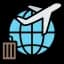 Hospitality and tourism icon highlighting travel and lodging